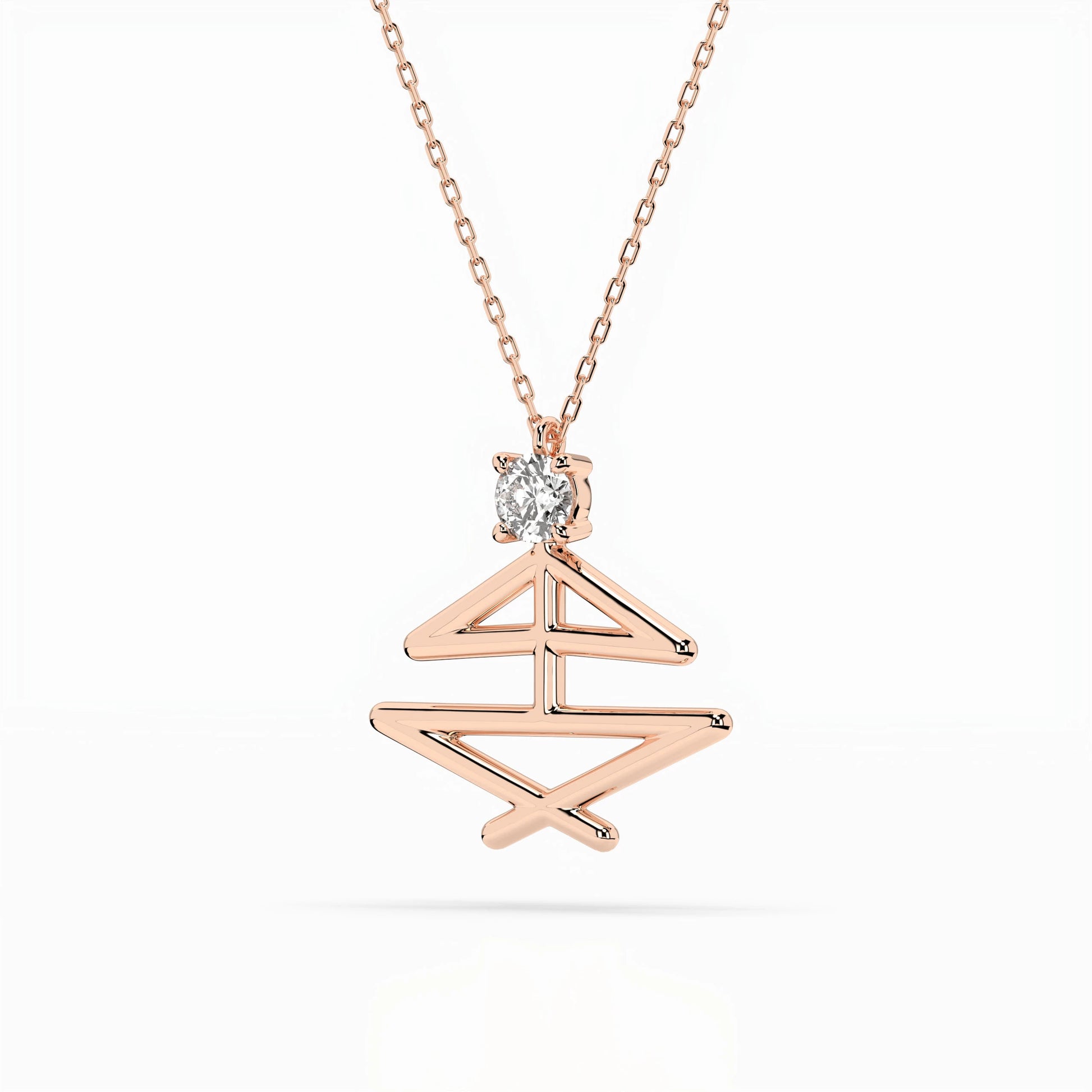 Minimalism Necklace (Round), 0.1 ct — 104-10064