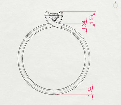 Solitaire Ring (Round), 0.15 ct — 101-10016(3.4)