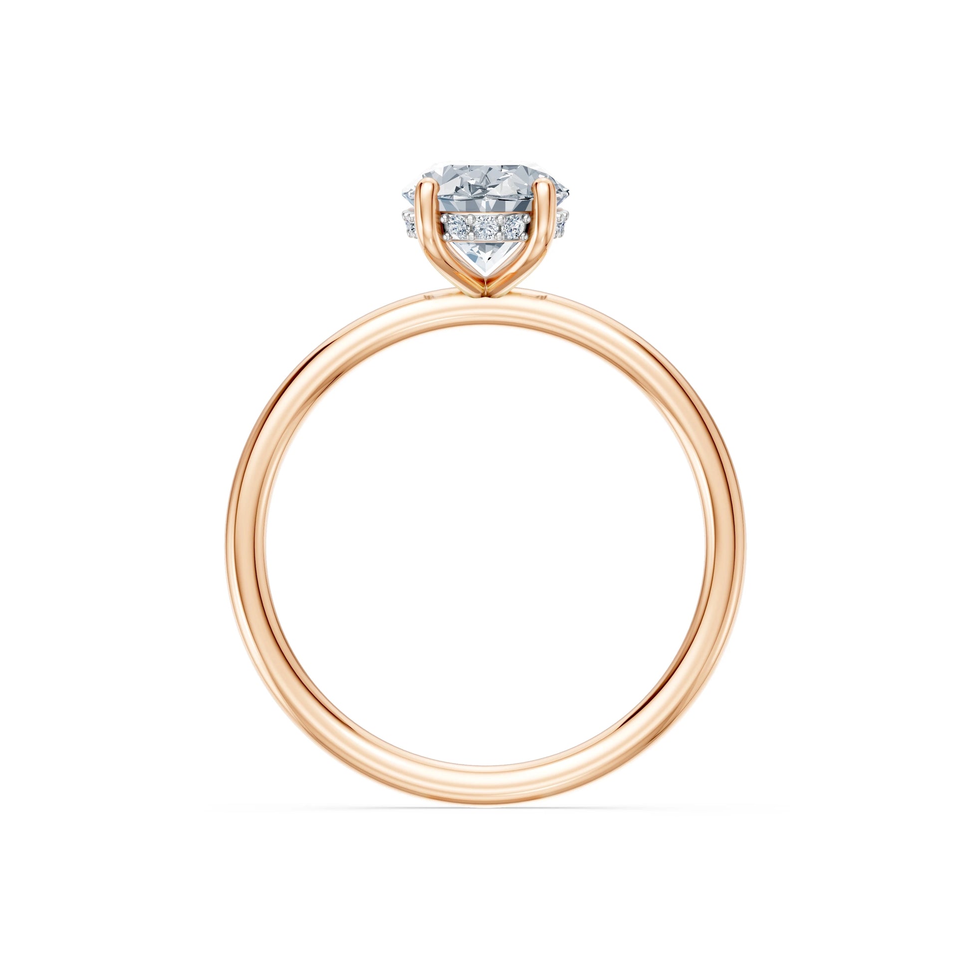 Oval Lab Grown Diamond Micro Pave Engagement Ring 1.5ct by Qutahia Jewellery