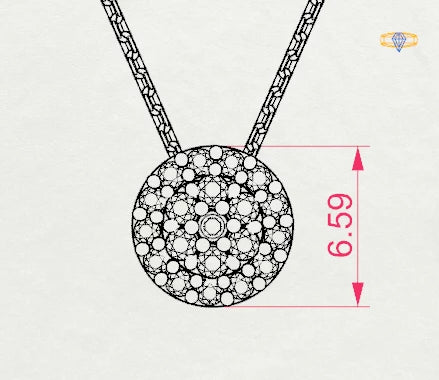 Illusion Necklace (Round), 0.08 ct — 104-10038