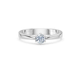 Round Brilliant Diamond Solitaire Engagement Ring 0.3ct by Qutahia Jewellery