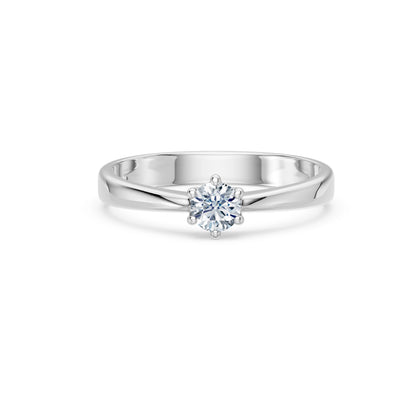Round Brilliant Diamond Solitaire Engagement Ring 0.3ct by Qutahia Jewellery