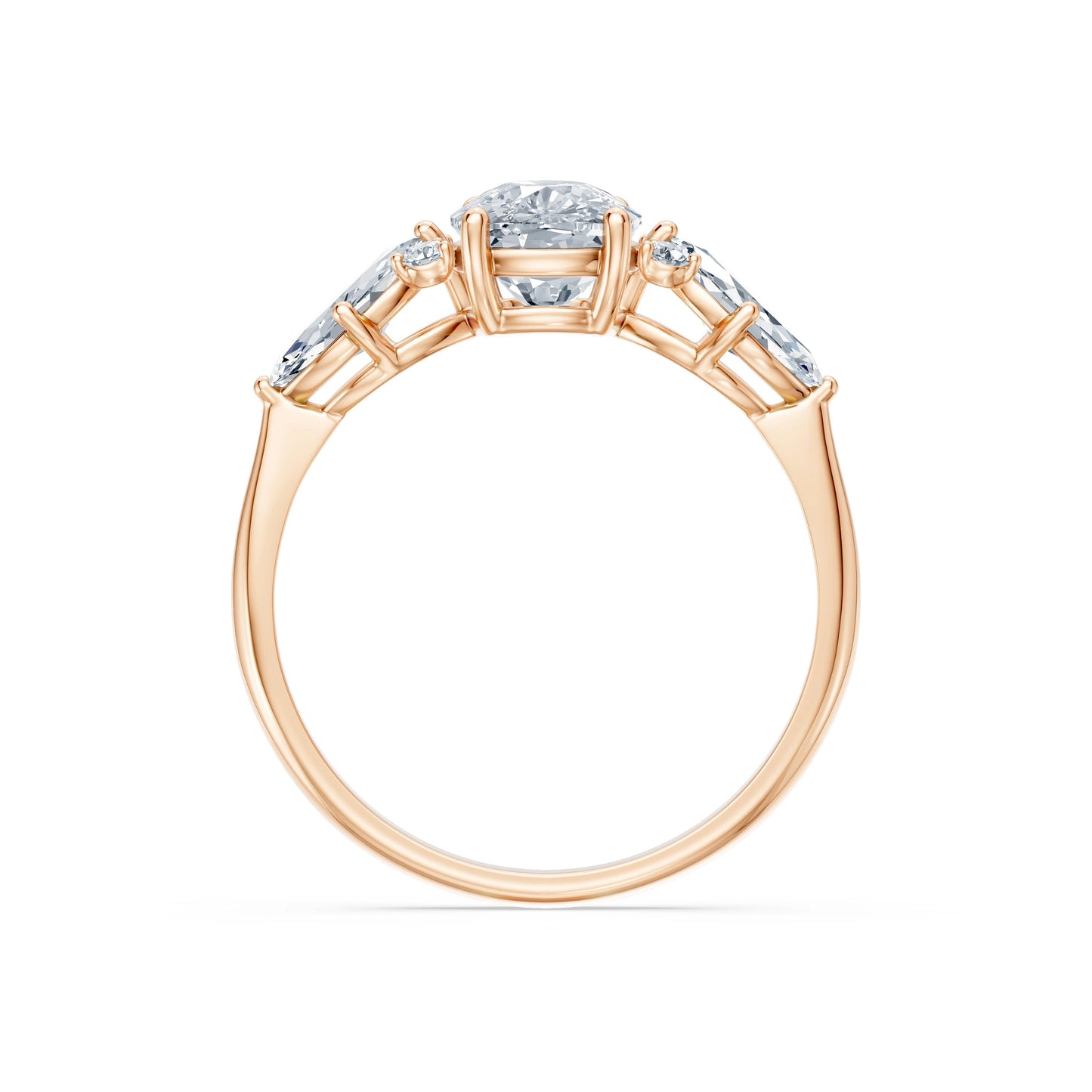 Cushion Lab Grown Diamond Side Stone Eternity Ring 1.5ct by Qutahia Jewellery