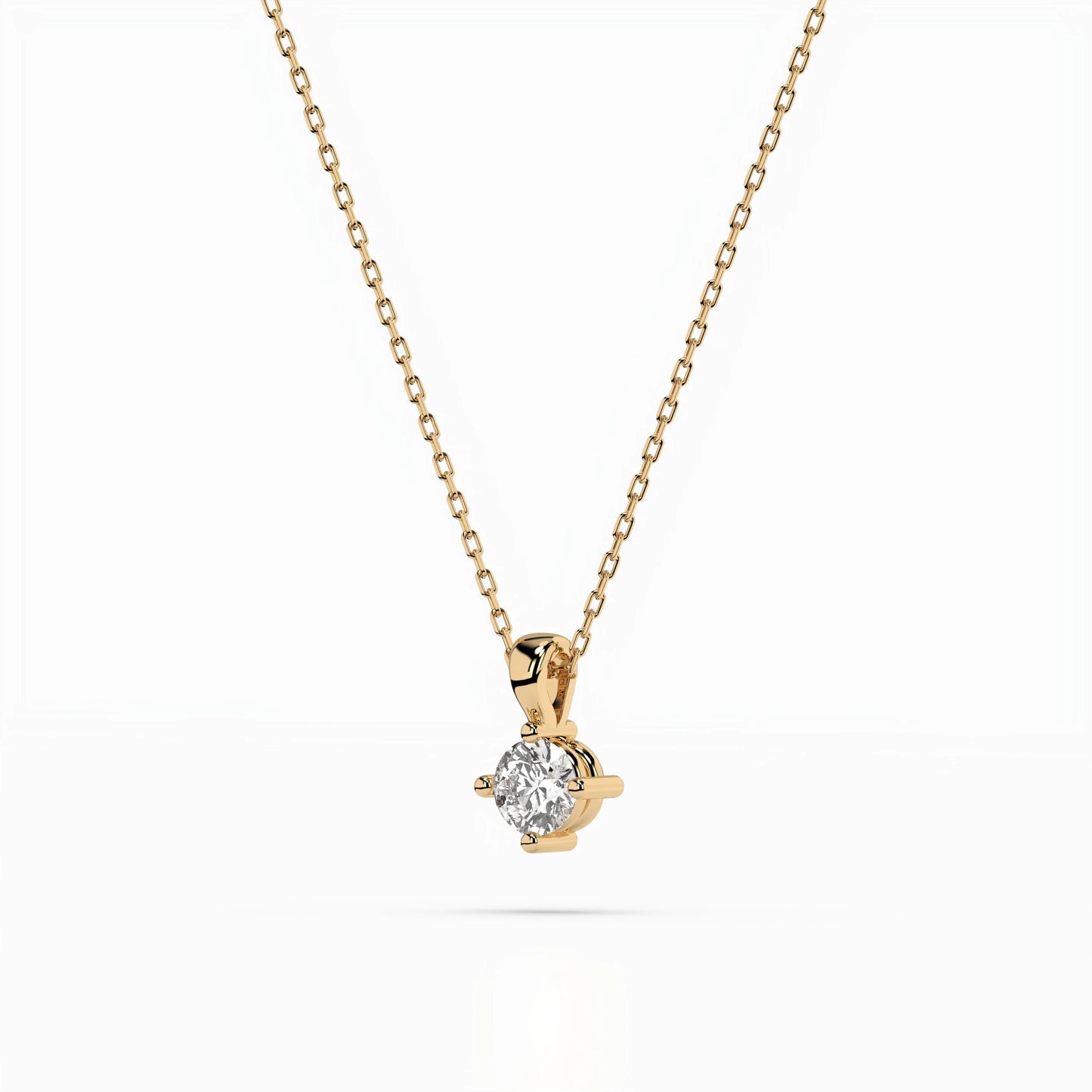 Solitaire Necklace (Round), 0.2 ct — 104-10011(3.7)