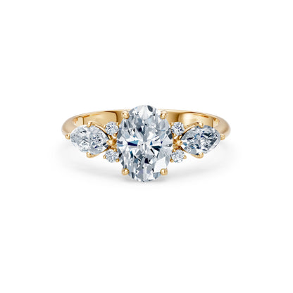 Oval Lab Grown Diamond Side Stone Eternity Ring 1.5ct by Qutahia Jewellery