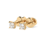 Diamond Stud Earrings Princess 0.2ct by Qutahia Jewellery