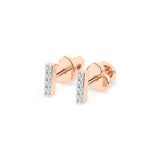 Small Diamond Earrings Round 0.08ct by Qutahia Jewellery