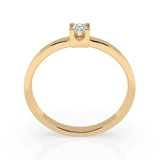 Solitaire Diamond Ring Round 0.1ct by Qutahia Jewellery