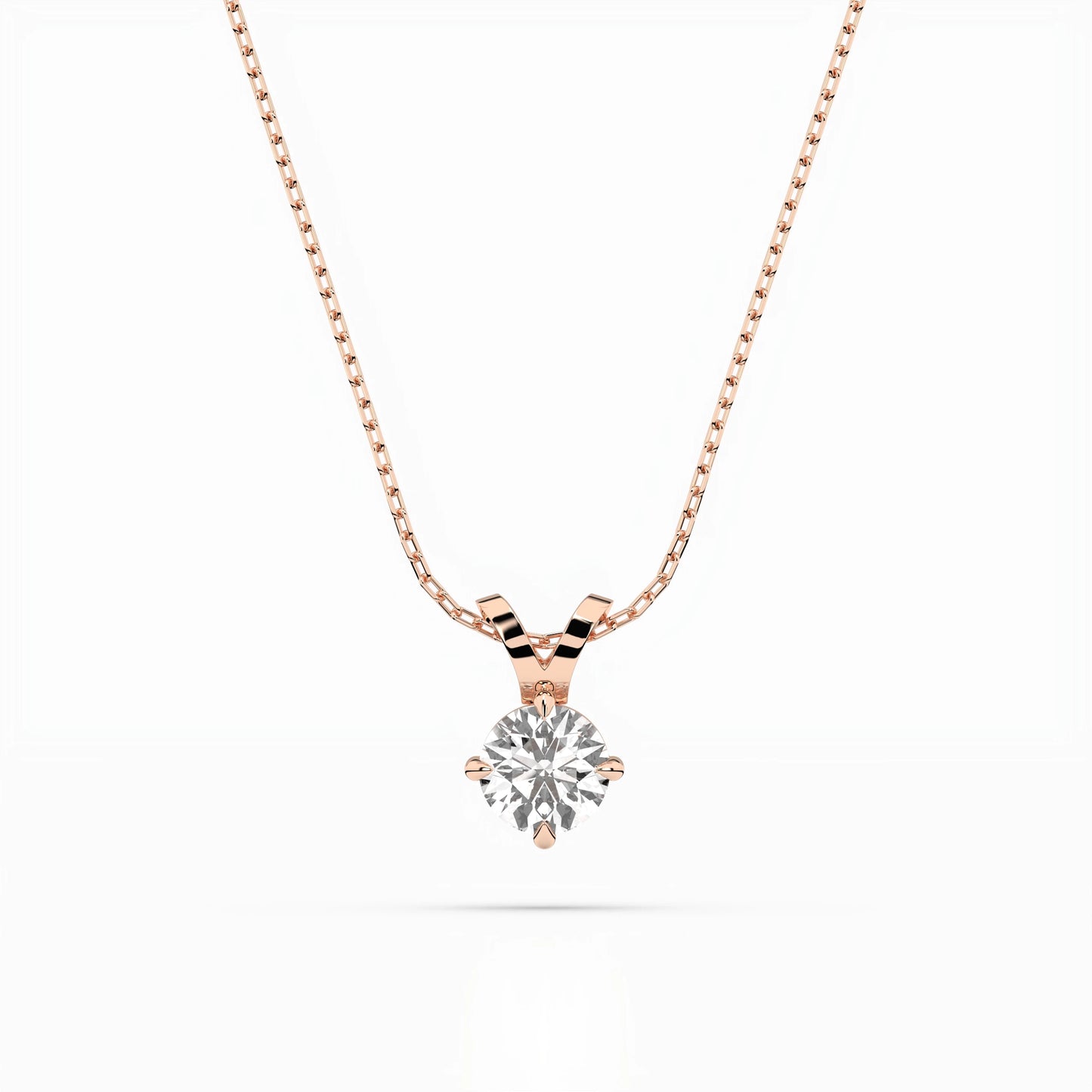 Solitaire Necklace (Round), 0.4 ct — 104-10037(4.7)