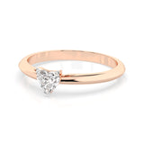 Solitaire Diamond Ring Heart 0.3ct by Qutahia Jewellery