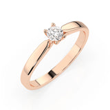 Solitaire Diamond Ring Round 0.15ct by Qutahia Jewellery