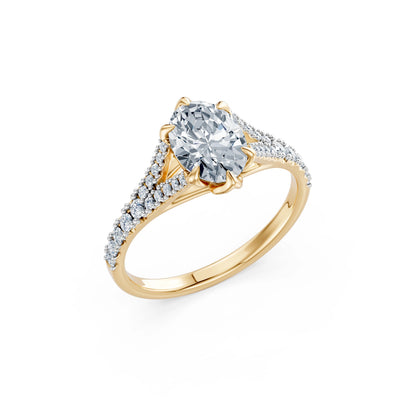 Oval Lab Grown Diamond Micro Pave Eternity Ring 1.5ct by Qutahia Jewellery