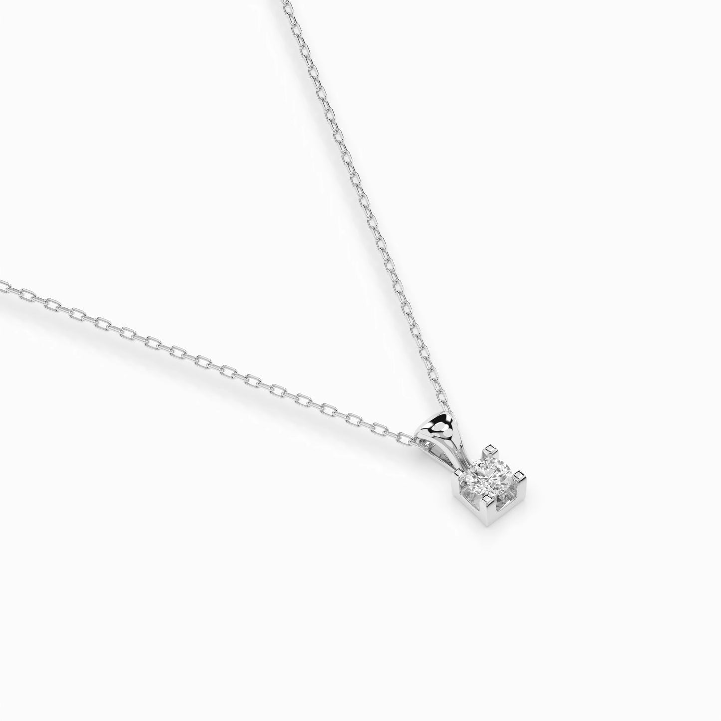 Solitaire Necklace (Round), 0.08 ct — 104-10013(2.7)