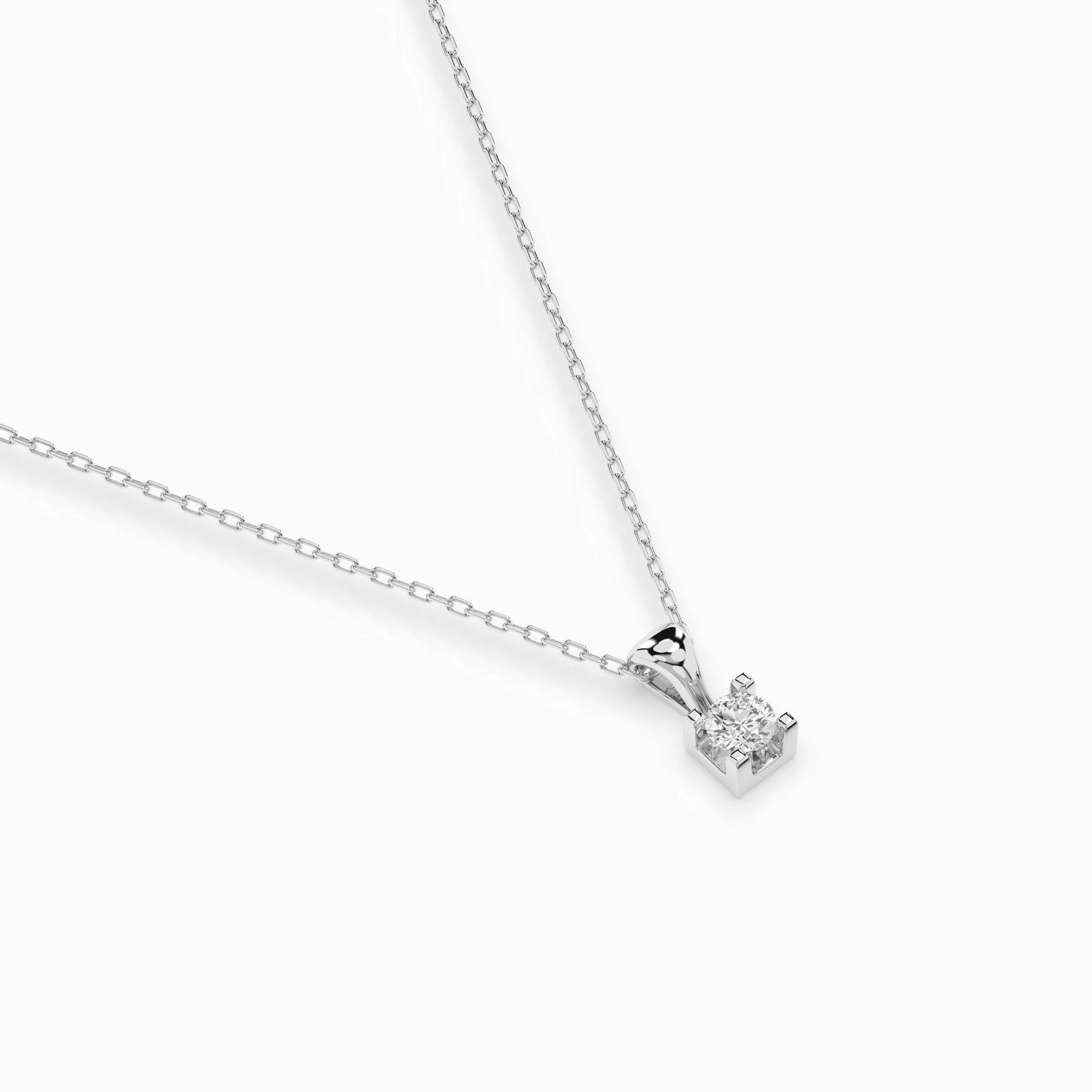 Solitaire Necklace (Round), 0.08 ct — 104-10013(2.7)