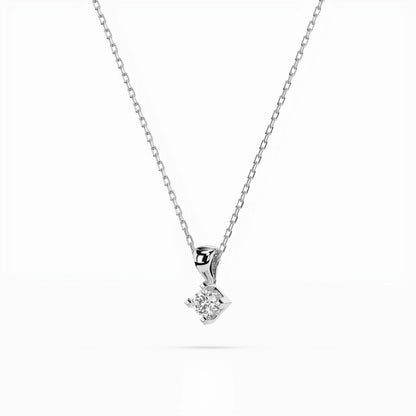 Solitaire Necklace (Round), 0.08 ct — 104-10014(2.7)