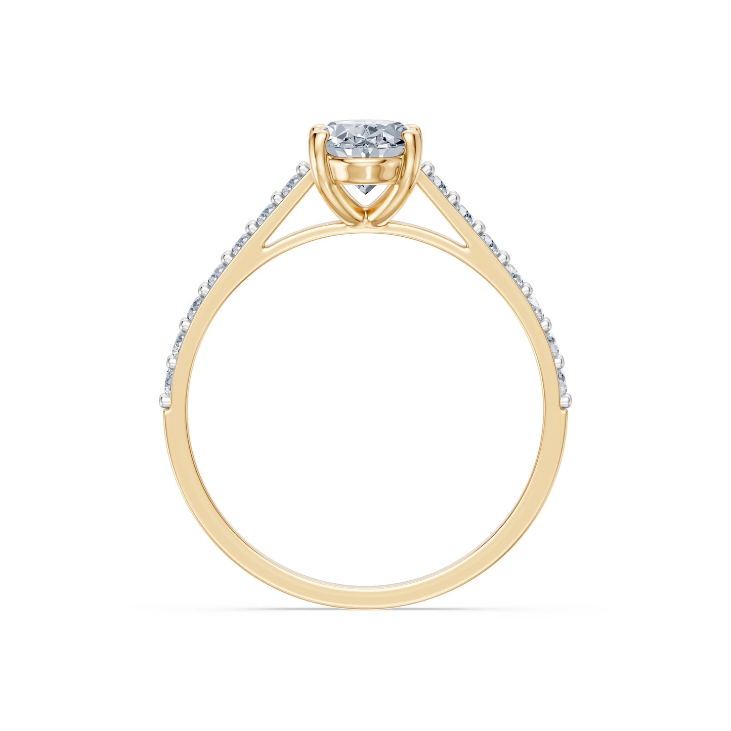 Oval Lab Grown Diamond Slim Pave Eternity Ring 1.0ct by Qutahia Jewellery