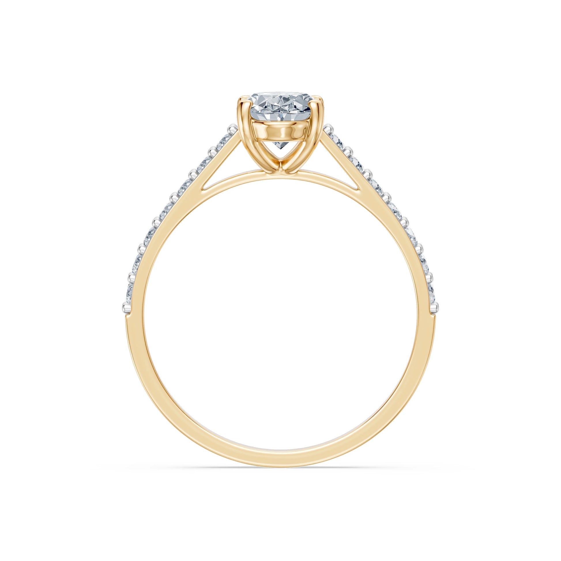 Oval Lab Grown Diamond Slim Pave Eternity Ring 1.0ct by Qutahia Jewellery