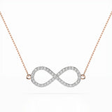 Delicate Diamond Necklace Round 0.19ct by Qutahia Jewellery