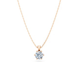 Round Brilliant Diamond Classic Solitaire Necklace 0.7ct by Qutahia Jewellery