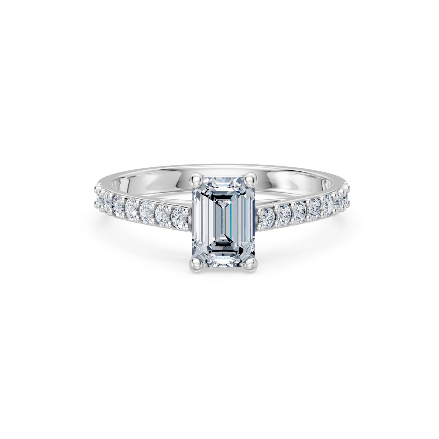 Emerald Lab Grown Diamond Slim Pave Eternity Ring 1.0ct by Qutahia Jewellery