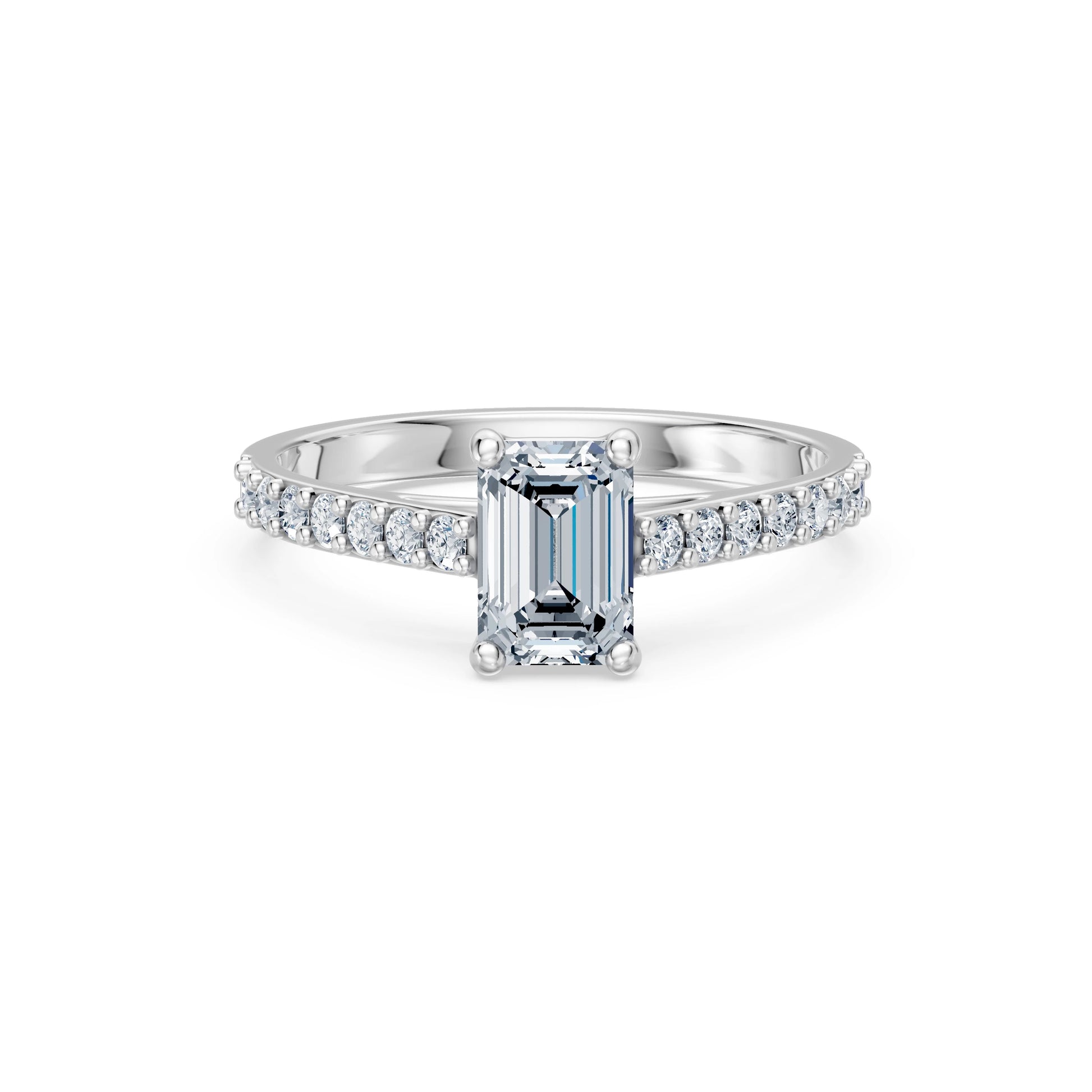 Emerald Lab Grown Diamond Slim Pave Eternity Ring 1.0ct by Qutahia Jewellery