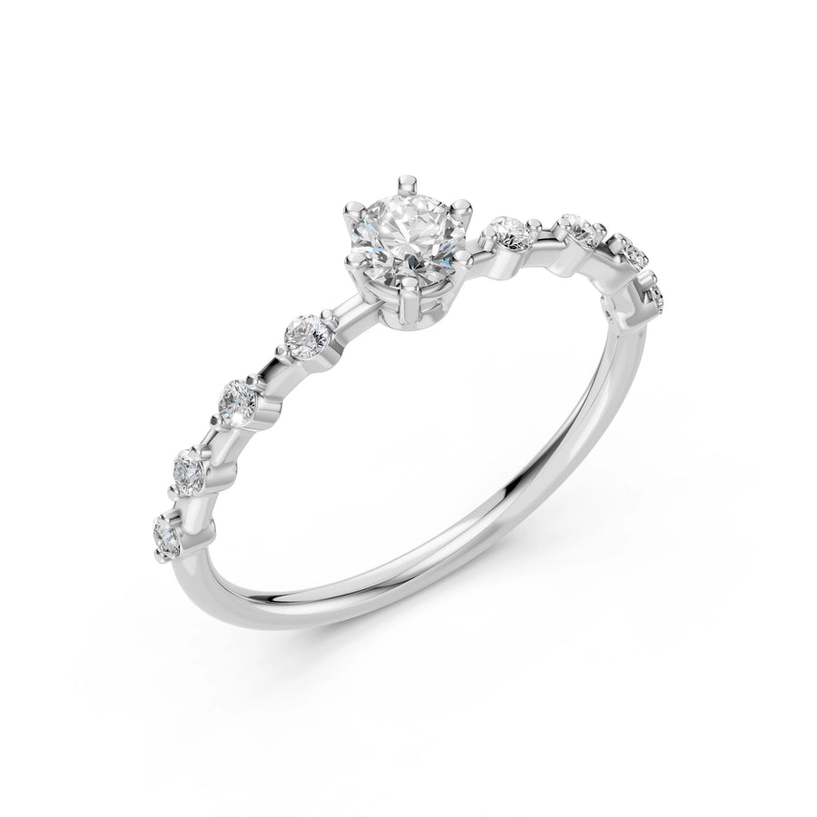 Solitaire Eternity Diamond Ring Round 0.3ct by Qutahia Jewellery