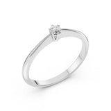 Solitaire Diamond Ring Round 0.1ct by Qutahia Jewellery