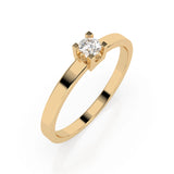 Solitaire Diamond Ring Round 0.1ct by Qutahia Jewellery