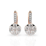 Illusion Diamond Earrings Round 0.3ct by Qutahia Jewellery