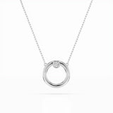 Delicate Diamond Necklace Round 0.03ct by Qutahia Jewellery