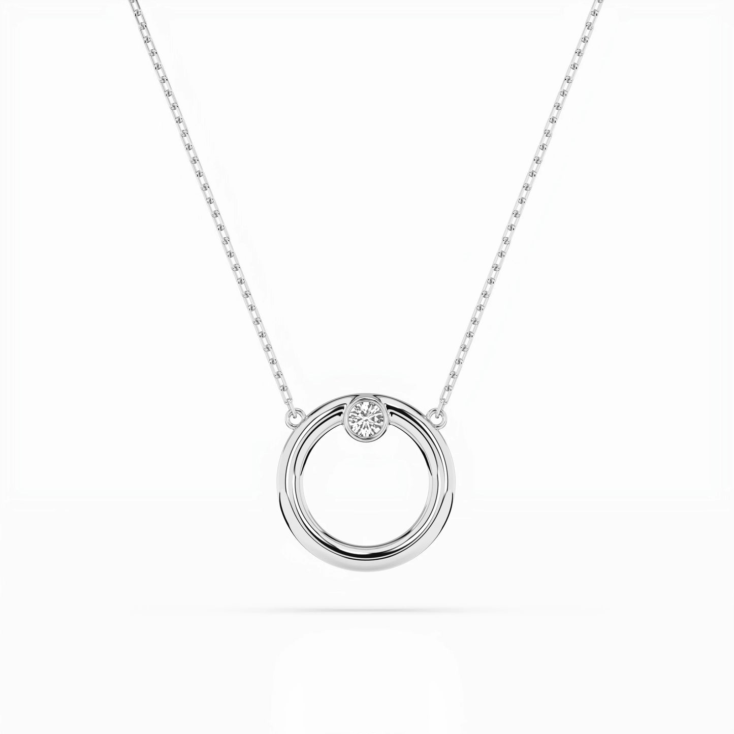 Minimalism Necklace (Round), 0.03 ct — 104-10056