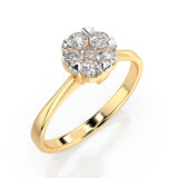 Illusion Diamond Ring Round 0.1ct by Qutahia Jewellery