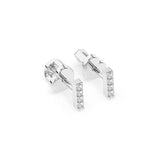 Small Diamond Earrings Round 0.08ct by Qutahia Jewellery
