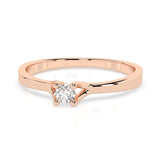 Solitaire Diamond Ring Round 0.06ct by Qutahia Jewellery