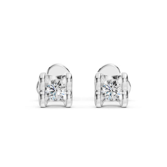Solitaire Butterfly Earring (Round), 0.2 ct — 102-10013/2(3.0)