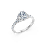 Emerald Lab Grown Diamond Micro Pave Eternity Ring 1.5ct by Qutahia Jewellery