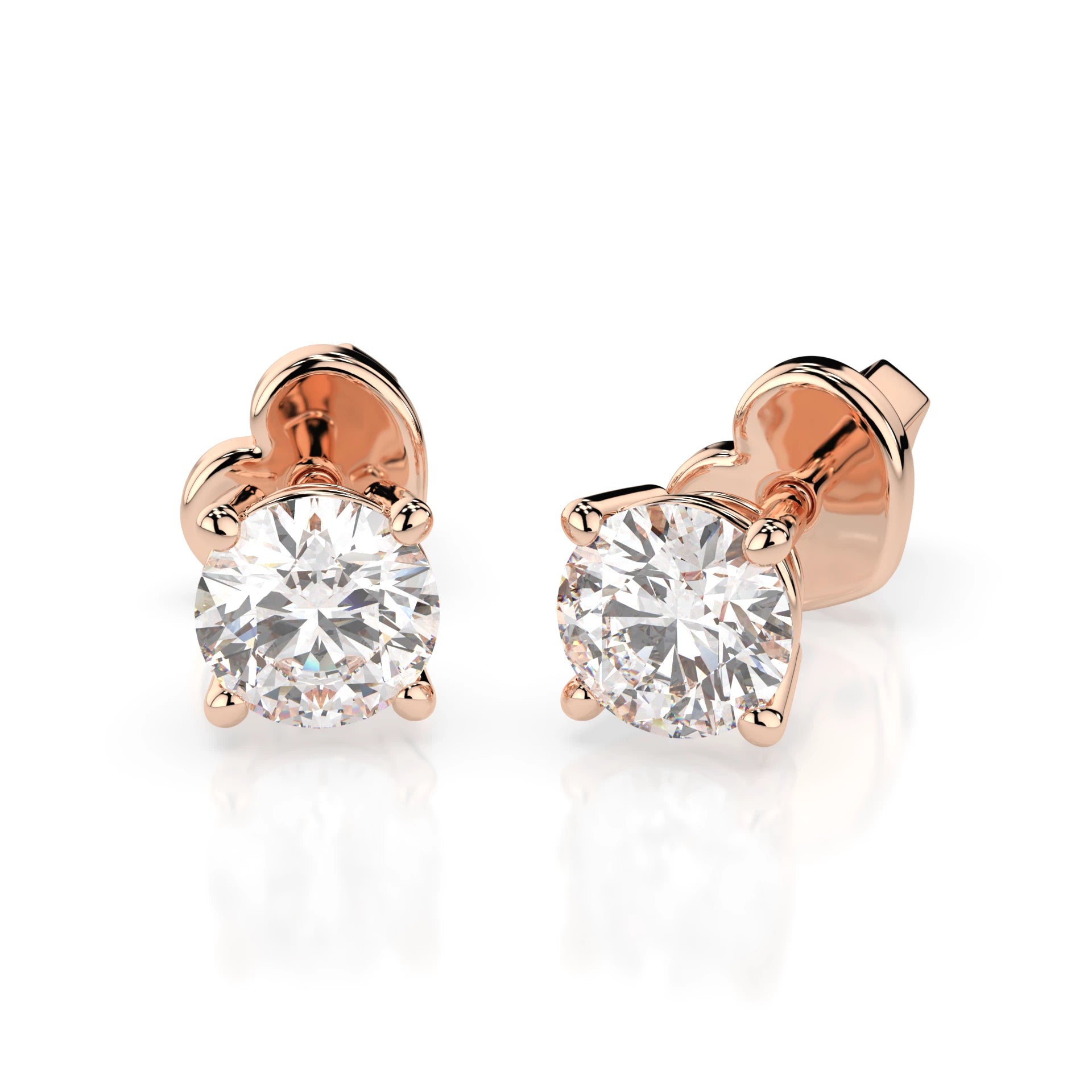 Solitaire Butterfly Earring (Round), 0.4 ct — 102-10012/1(3.7)