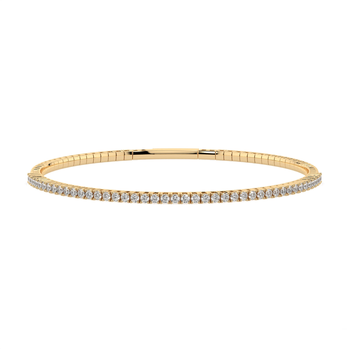 Natural diamond tennis bracelet 0.86ct in solid gold, view 4, by Qutahia Jewelry