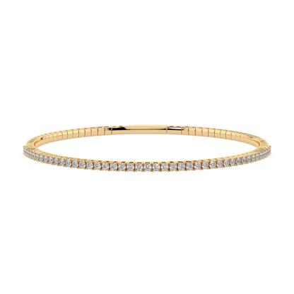 Natural diamond tennis bracelet 0.86ct in solid gold, view 4, by Qutahia Jewelry