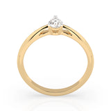 Solitaire Diamond Ring Pear 0.3ct by Qutahia Jewellery