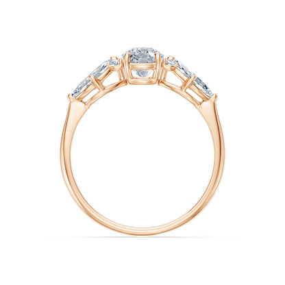 Cushion Lab Grown Diamond Side Stone Eternity Ring 1.0ct by Qutahia Jewellery