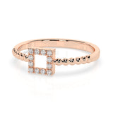 Minimalist Diamond Ring Round 0.07ct by Qutahia Jewellery