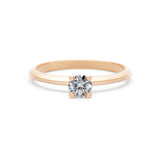 Solitaire Diamond Ring Round Brilliant 0.3ct by Qutahia Jewellery