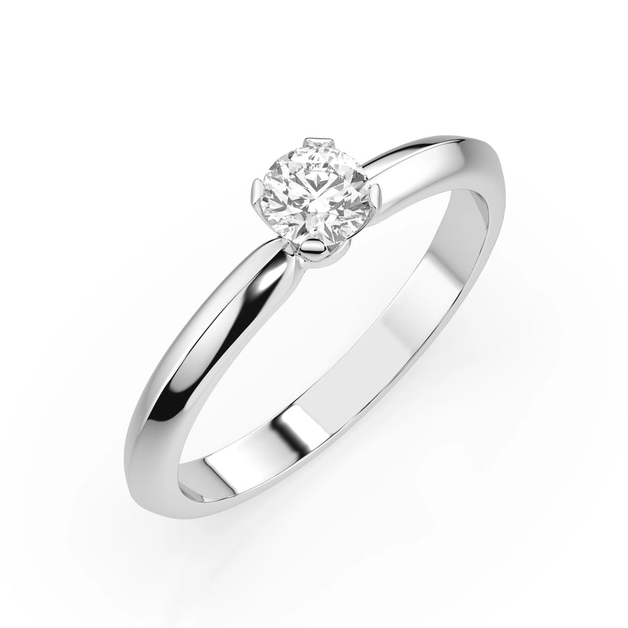 Solitaire Diamond Ring Round 0.25ct by Qutahia Jewellery