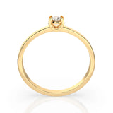 Solitaire Diamond Ring Round 0.1ct by Qutahia Jewellery