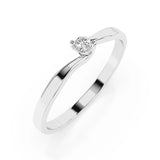 Solitaire Diamond Ring Round 0.04ct by Qutahia Jewellery