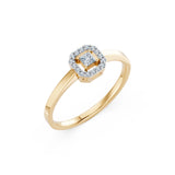 Solitaire Eternity Diamond Ring Princess 0.17ct by Qutahia Jewellery