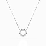 Delicate Diamond Necklace Round 0.09ct by Qutahia Jewellery