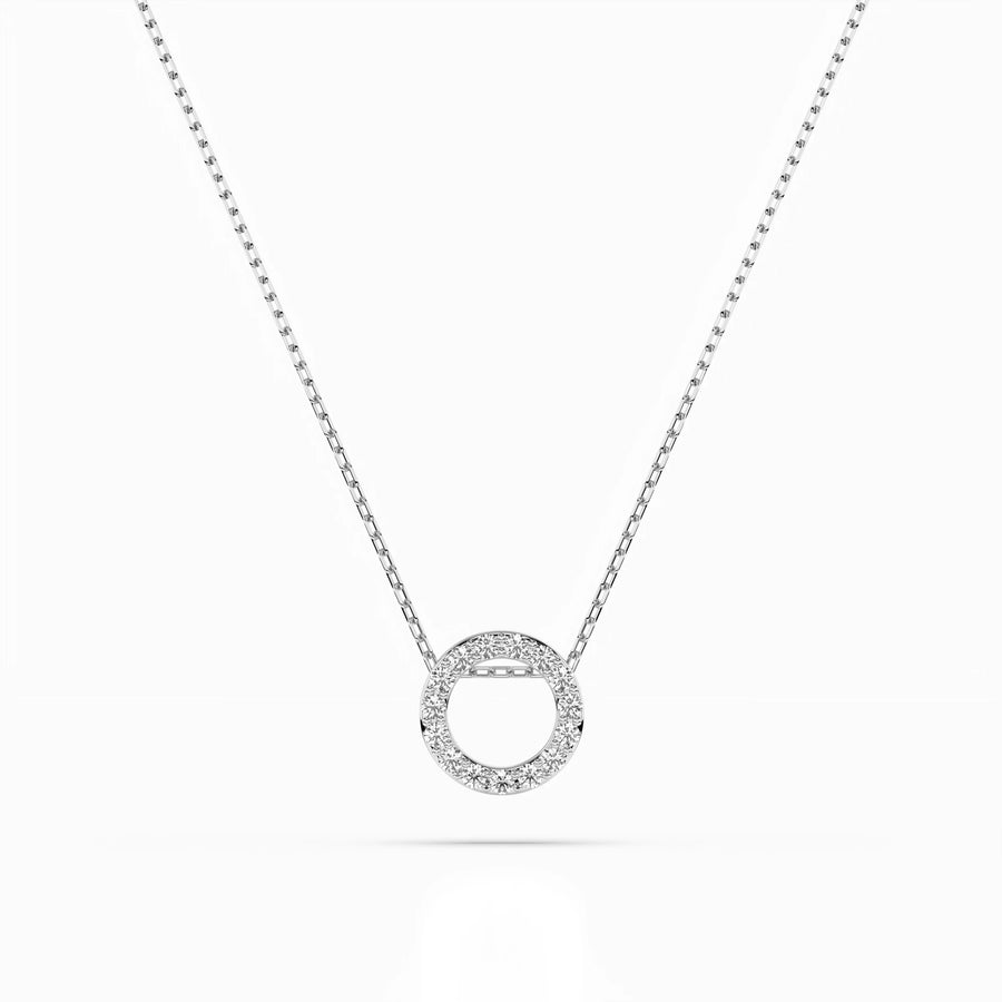 Delicate Diamond Necklace Round 0.09ct by Qutahia Jewellery