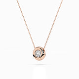 Diamond Pendant Necklace Round 0.25ct by Qutahia Jewellery